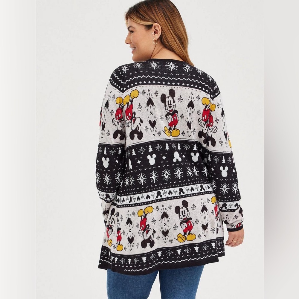 Mickey Mouse Winter open drape front Cardigan